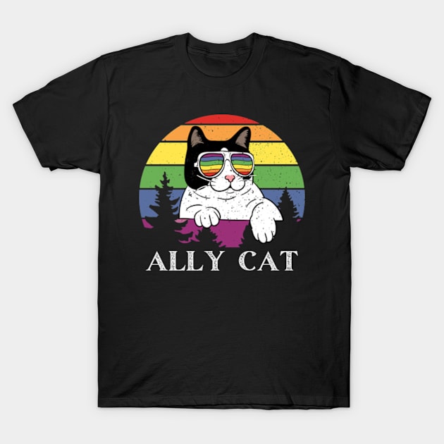 LGBT Ally Cat Be Kind Gay Rainbow Funny LGBTQ T-Shirt by larfly